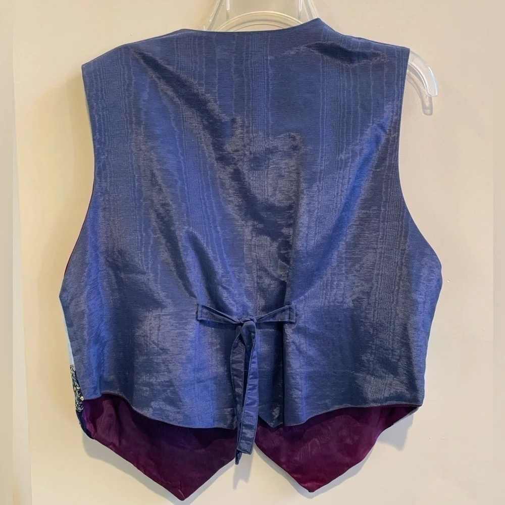 Unique MARDI GRAS Silk Tie Artsy Vest VTG Wearable Art One of a Kind Festival - Picture 2 of 6